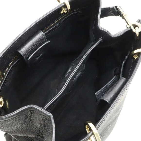 GUCCI Black Leather Bamboo Shoulder Bag - Picture 6 of 9